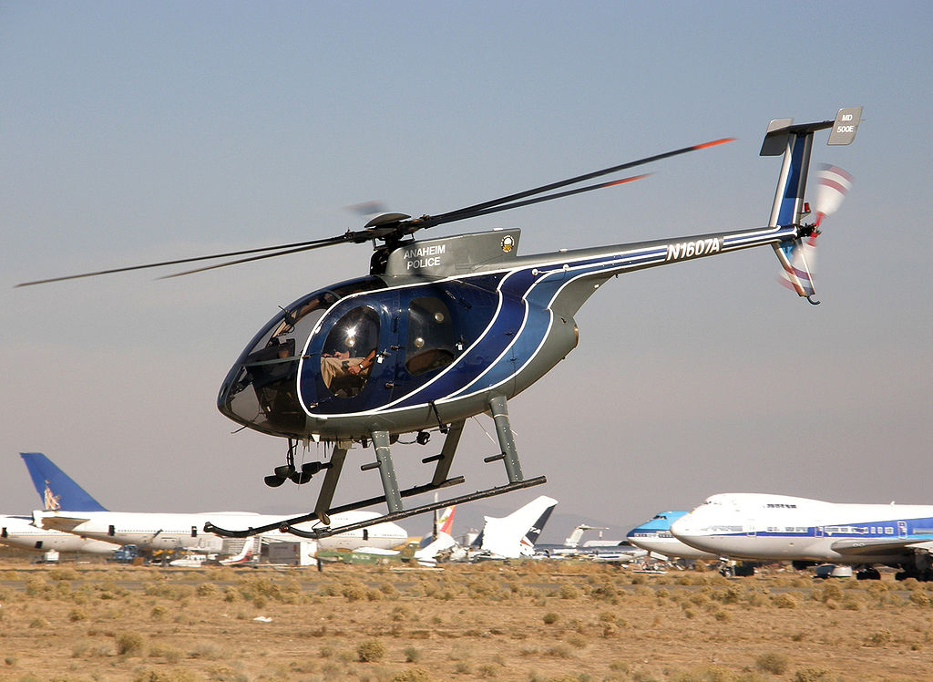 Anaheim CA police helicopter Hughes 500